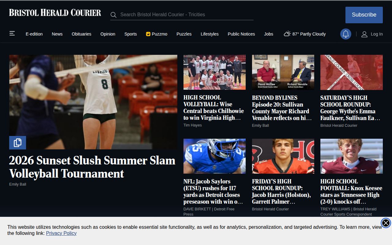 Sullivan County Bristol Herald Courier crime and court news source page